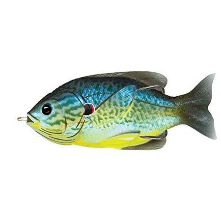 Livetarget Sunfish Hollow Body Topwater Lure, 3, 30 Hook 716 Oz, BlueYellow Pumpkinseed, Floating SFH75T555